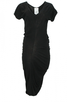  Black Fitted Sheer Ruched  Dress