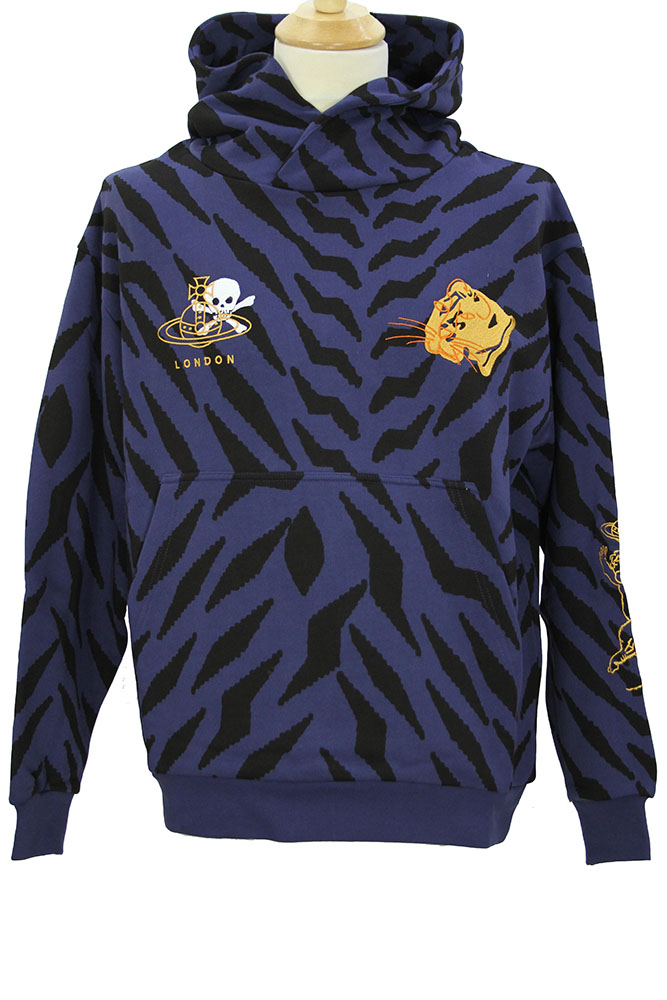 Vivienne Westwood Blue & Black 'chaos' Sweatshirt In Blue/black Tiger