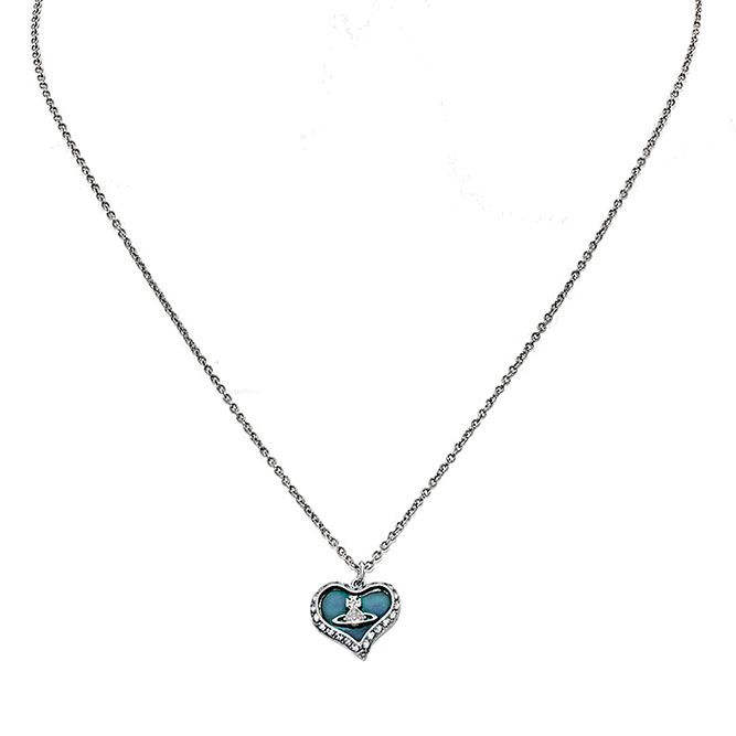 Vivienne Westwood Heart Shaped Mother Of Pearl Pendent Necklace