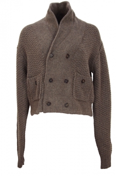 Aleksandr Manamis Natural Brown Knitted Cardigan Jacket