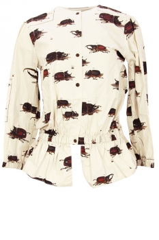 Aleksandr Manamis Beetle Print Beetle Romance Puff Shirt