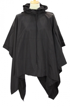 Davids Road Black Raincoat Poncho with double sleevee