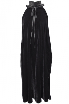 Davids Road Black Velvet Midi Dress