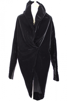 Davids Road Black Velvet Padded Round Coat