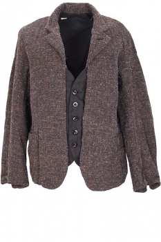 Klasica Mix Brown 'HM-C' Double-breasted Belted Coat