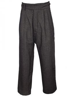 Marc Point Grey with red Stripe Herringbone Double Pleated Trousers