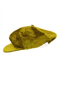 Marc Point Green Gold Velvet Panelled Hat with peak