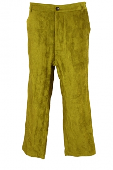 Marc Point Green Gold Velvet Straight legged Trousers