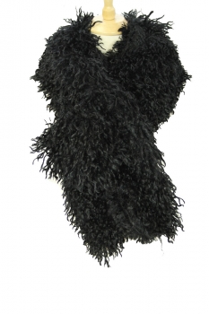 nostrasantissima-men Black Mongolian Fur Scarf