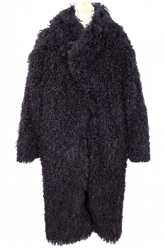 nostrasantissima-men Black Double Fur Coat