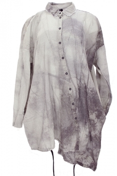 Pal Offner Black Forest Girl Print Distorted Oversized Shirt