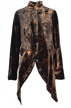 Pal Offner Batiked Caramel Fluid Velvet Penguin Jacket