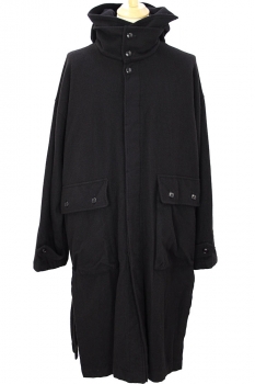 The Viridianne Black Hooded Full length Coat