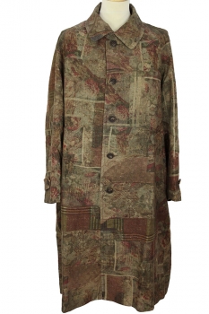 Ziggy Chen Green Olive with Floral print Printed Crushed Velvet Dress