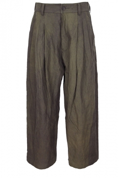 Ziggy Chen Mixed Brown & Green Khaki Tones Wide Legged Trousers