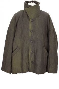 Ziggy Chen Khaki Brown Single breasted Goose Down Padded Jacket