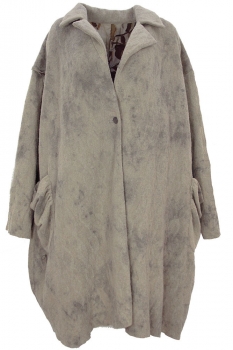 chiahung su Uneven Grey Handwoven Lozenge Over-sized Coat