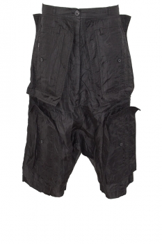 Rundholz Black Cotton/Silk Pocketed Trousers