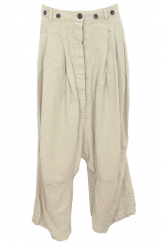Rundholz Linen (Natural) Double Pleated, Wide Trousers