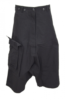 Rundholz Black Cut-Off Trousers with Patch Pocket