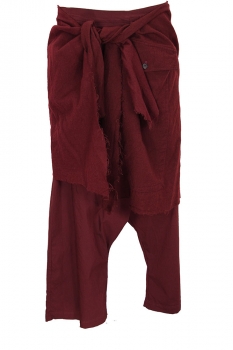 Rundholz Merlot Low-drop Crotch Trousers with skirting