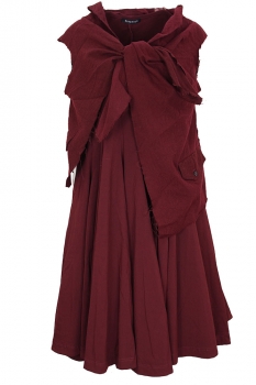 Rundholz Merlot Stretch fabric Dress with attached waistcoat