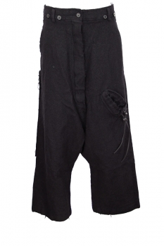 Rundholz Black Wool Low-Drop Crotch Trousers