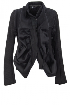 Rundholz Black Mixed Fabric Jacket with folded fabric detail