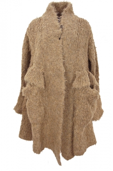 Rundholz Camel Mel Knitted Alpaca Hair Pin Fastening Coat