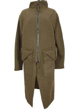 Rundholz Light Pine (Khaki Green) Long Round neck zip  Coat