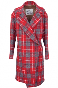 Vivienne Westwood Red Harris Tweed Tartan S Coat